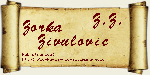Zorka Živulović vizit kartica